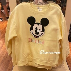 Disney Yellow Mickey Mouse Winking Sweatshirt (sold out everywhere)